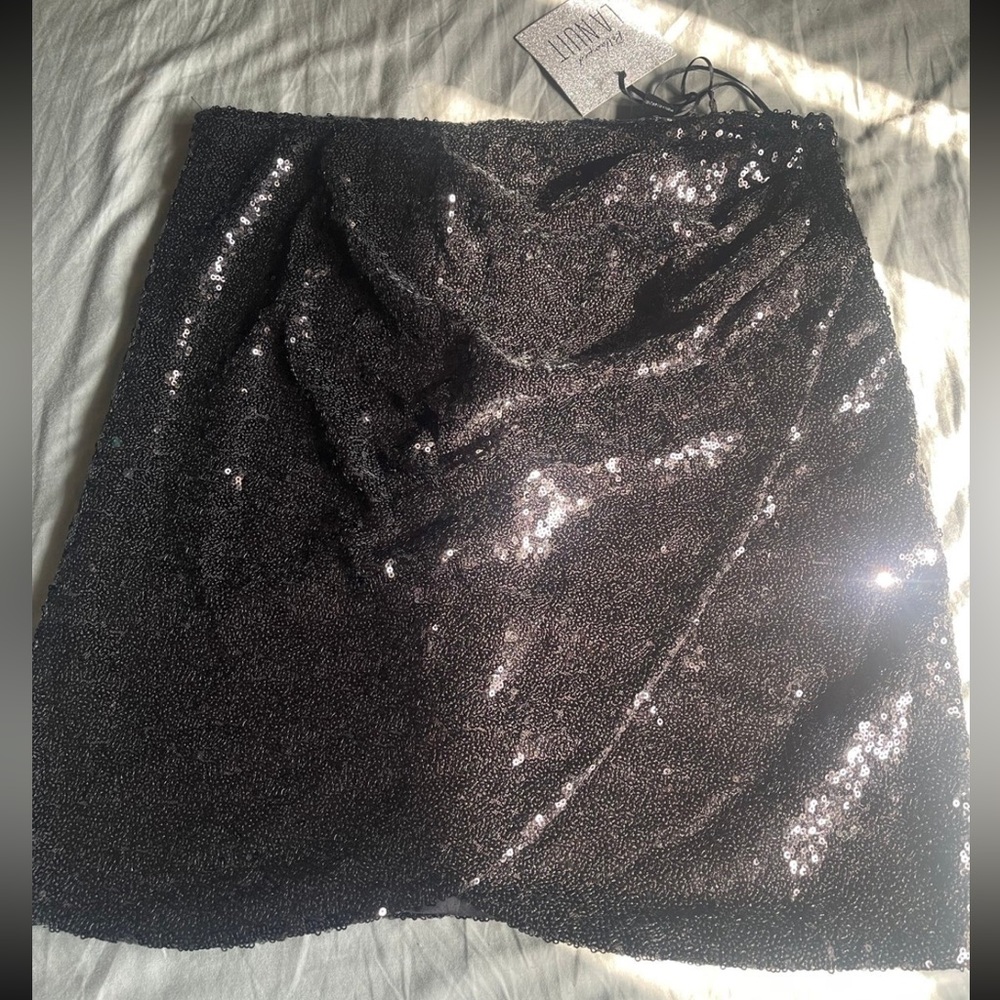 Revamped Sequin Wrap Mini Skirt